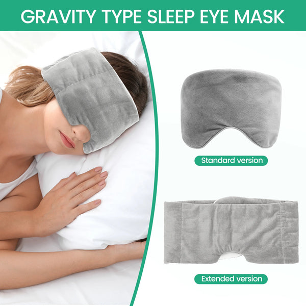 Weighted Eye Mask – Soft Breathable Blackout Sleep Mask with Adjustable Strap & Removable Weighted Cover
