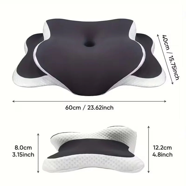 HEALTENCE Memory Foam Butterfly Neck Pillow – C-Shaped Adjustable Support
