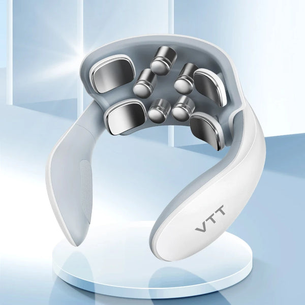 Smart TENS & Vibration Neck Massager – Heated Cervical Pulse Therapy
