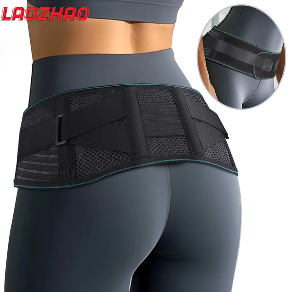 Lower Back Brace for Pain Relief – Adjustable Lumbar Support Belt with 4 Steel Stays for Sciatica