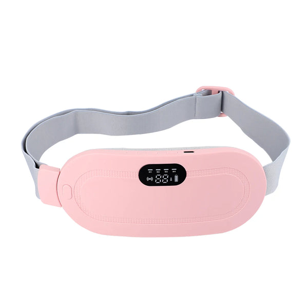 Electric Period Cramp & Waist Massager – Vibrating Heating Belt for Menstrual & Abdominal Pain Relief