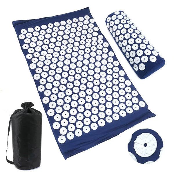 Acupressure Mat & Pillow Set – Spike Cushion Yoga Mat for Back, Body & Stress Pain Relief