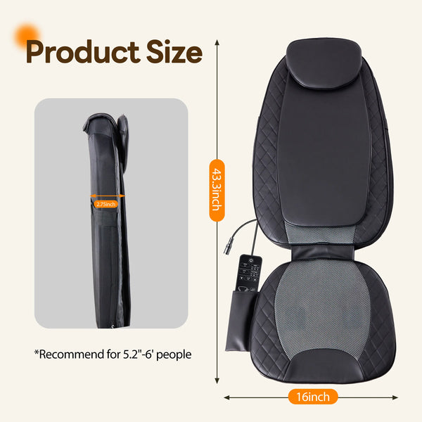 Electric Back Massager with Heat - Chair Pad