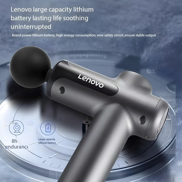Lenovo Fascia Massage Gun – Deep Muscle Soreness Relief with LED Touch Screen & 8 Massage Heads