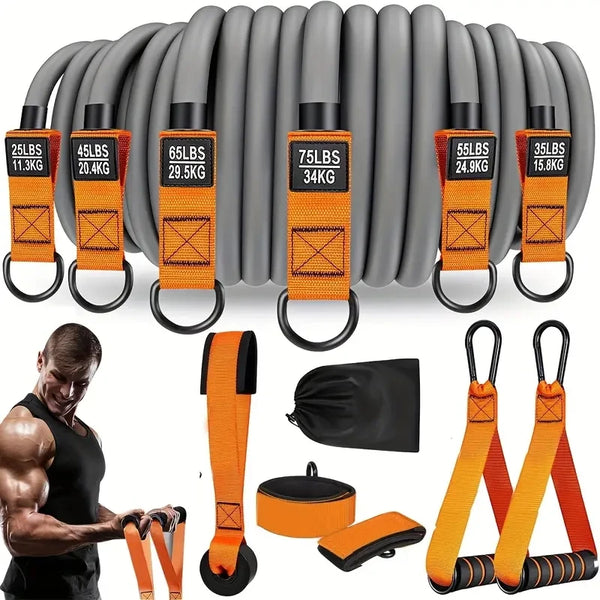 Natural Resistance Strap with Handle – Elastic Band for Muscle Training, Strength Building, Body Shaping & Yoga