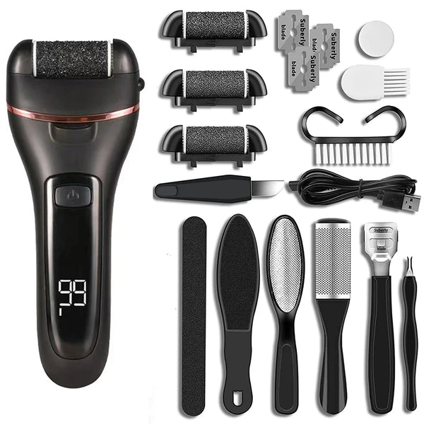 Electric Foot File & Sandpaper Heel Grinder – Professional Pedicure Tool for Dead Hard Skin & Callus Removal
