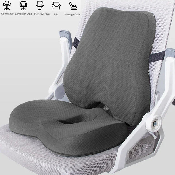 Memory Foam Seat & Lumbar Support Cushion Set | Healtence
