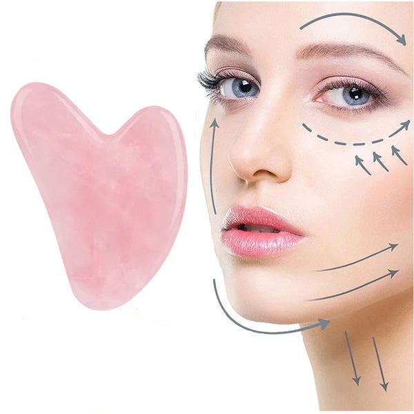 Rose Pink Gua Sha Massage Board – Jade Face Scraper for Neck, Back & Body Sculpting