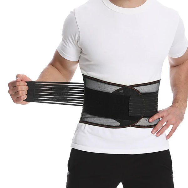 Anti-Skid 5-Stay Lumbar Support Back Brace – Breathable Lower Back Pain Relief Belt