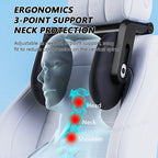 SEAMETAL Multifunctional Car Headrest 3D Memory Foam Neck Support Pillow Free-Adjustment Neck Protection Pillow for Traveling