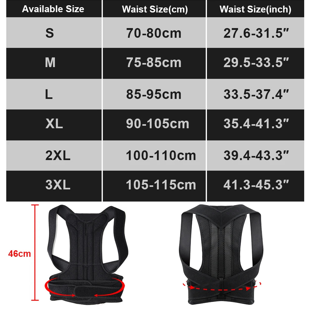 Full Back Posture Corrector Brace – Adjustable Shoulder Straightener for Upper & Lower Back Support