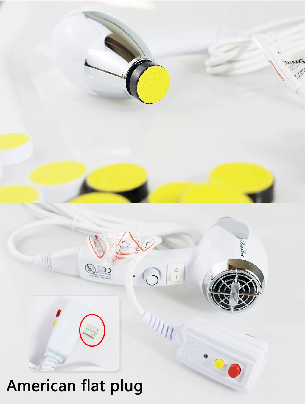 OLASALON Electric Foot Callus Remover Waterproof Foot Care Pedicure Tool Set for Callus Removal,  110V US plug