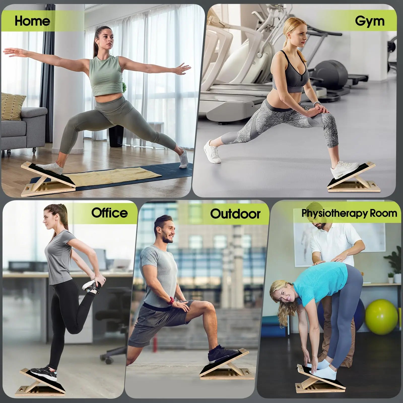 Slant Board Calf Stretcher – Incline Squat Stretch Board & Wood Wedge for Physical Therapy
