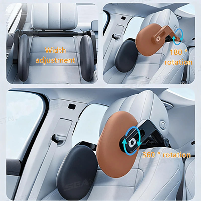 SEAMETAL Multifunctional Car Headrest 3D Memory Foam Neck Support Pillow Free-Adjustment Neck Protection Pillow for Traveling