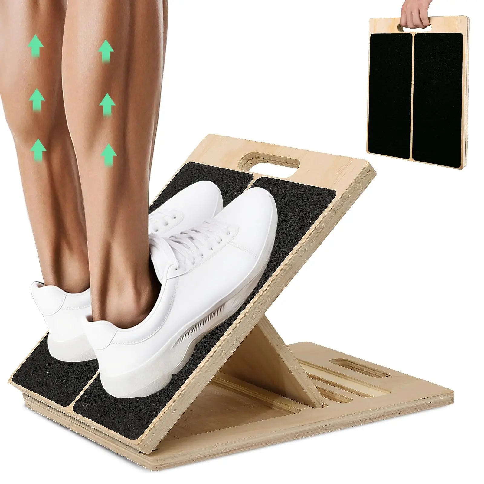 Slant Board Calf Stretcher – Incline Squat Stretch Board & Wood Wedge for Physical Therapy