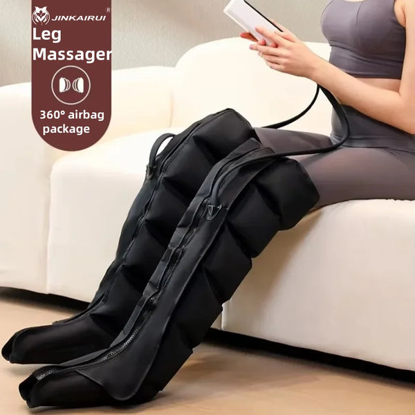 JinKairui Electric Pneumatic Leg Massager – Extended Air Compression for Thighs, Calves & Feet with Remote