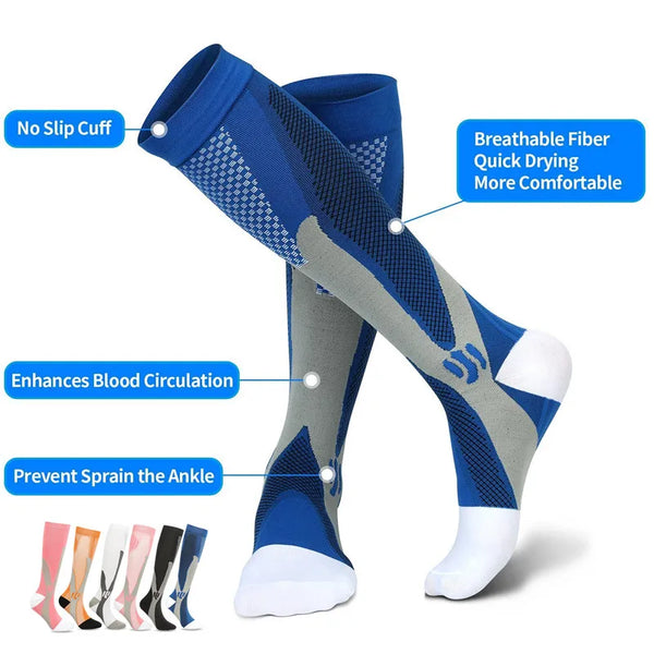 Varicose Vein Compression Socks – Nurse & Sports Cycling Socks for Diabetics, Running & Hiking