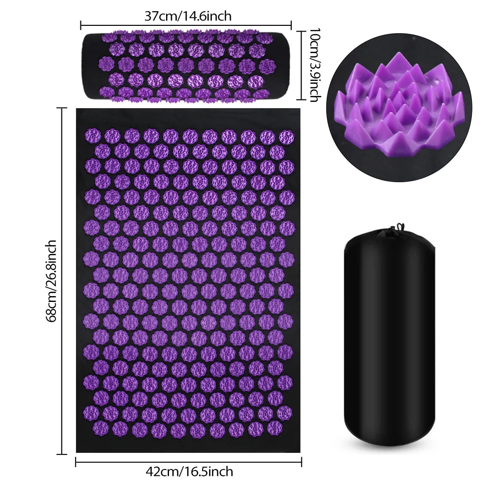 Pranamat Eco Lotus Spike Acupressure Mat – Kuznetsov’s Applicator for Neck, Foot, Back & Yoga Massage