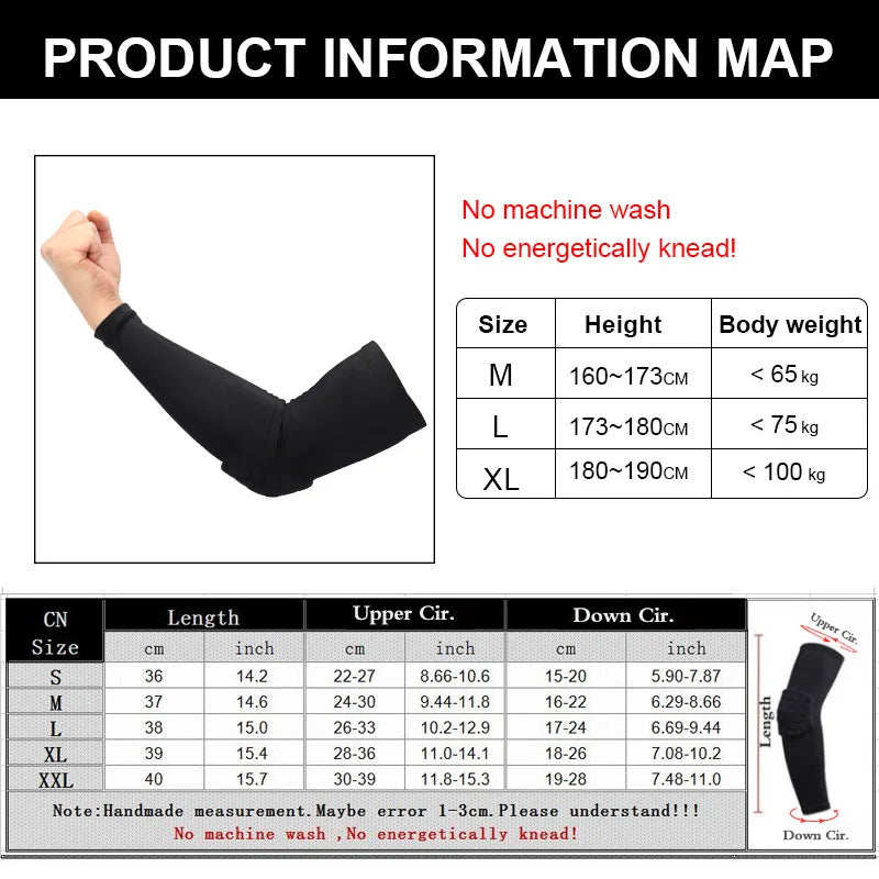 Padded Basketball Arm Sleeve & Elbow Protector – Breathable Compression Shooter Sleeve