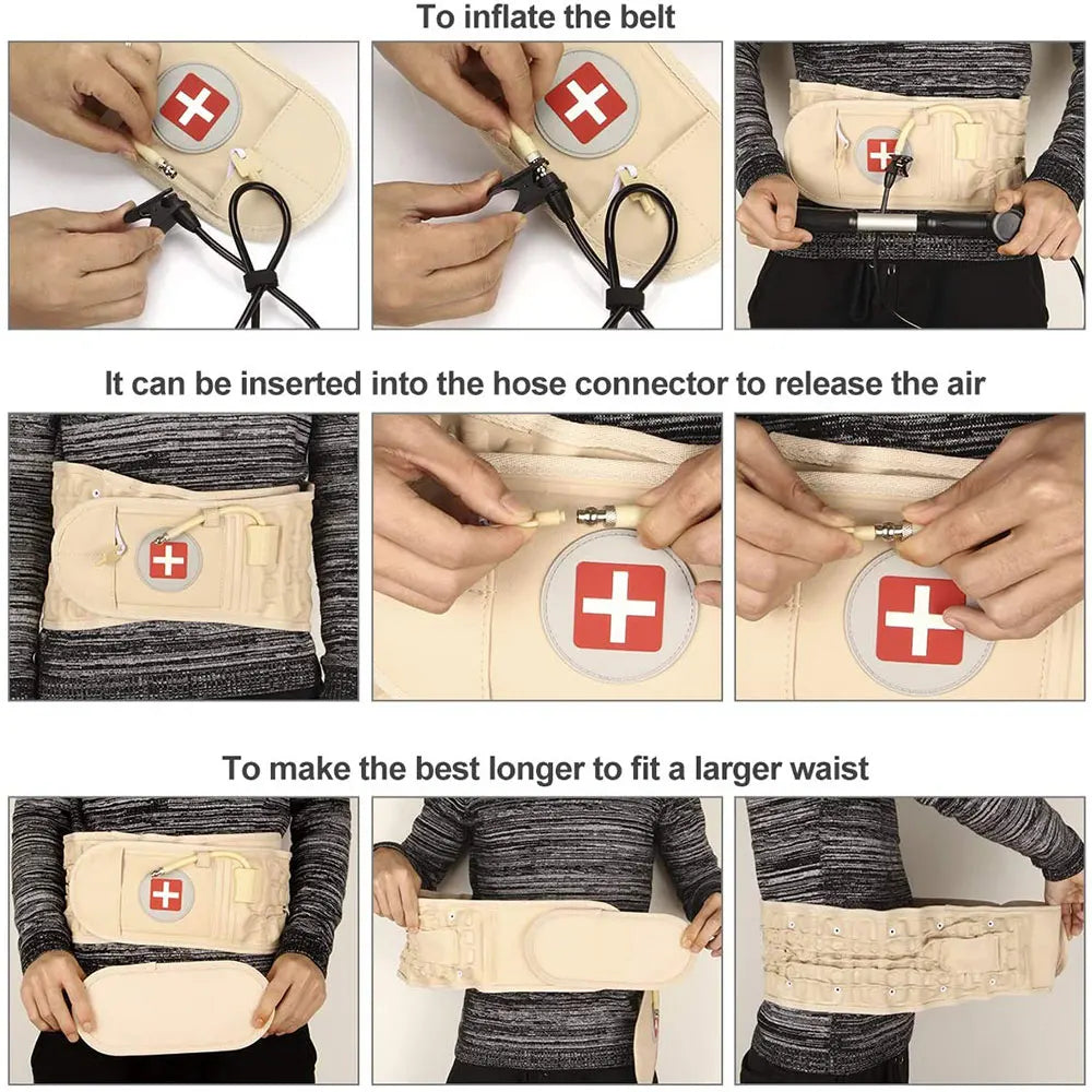 Inflatable Back Decompression Lumbar Belt – Spinal Air Traction Support Brace