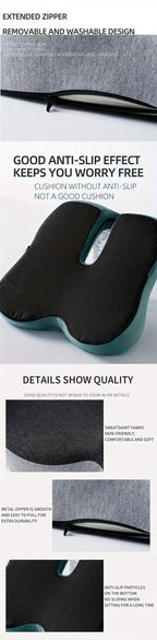 Ergonomic Memory Foam Seat Cushion – Lumbar Support for Office Chair & Car