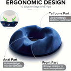 1pc Orthopedic Memory Foam Donut Pillow Coccyx Seat Cushion Hemorrhoid Cushion Tailbone Cushion for Pregnant Butt Cushion