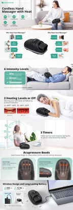 Wireless Hand Massager – Air Compression & Hot Compress Acupoint Relief