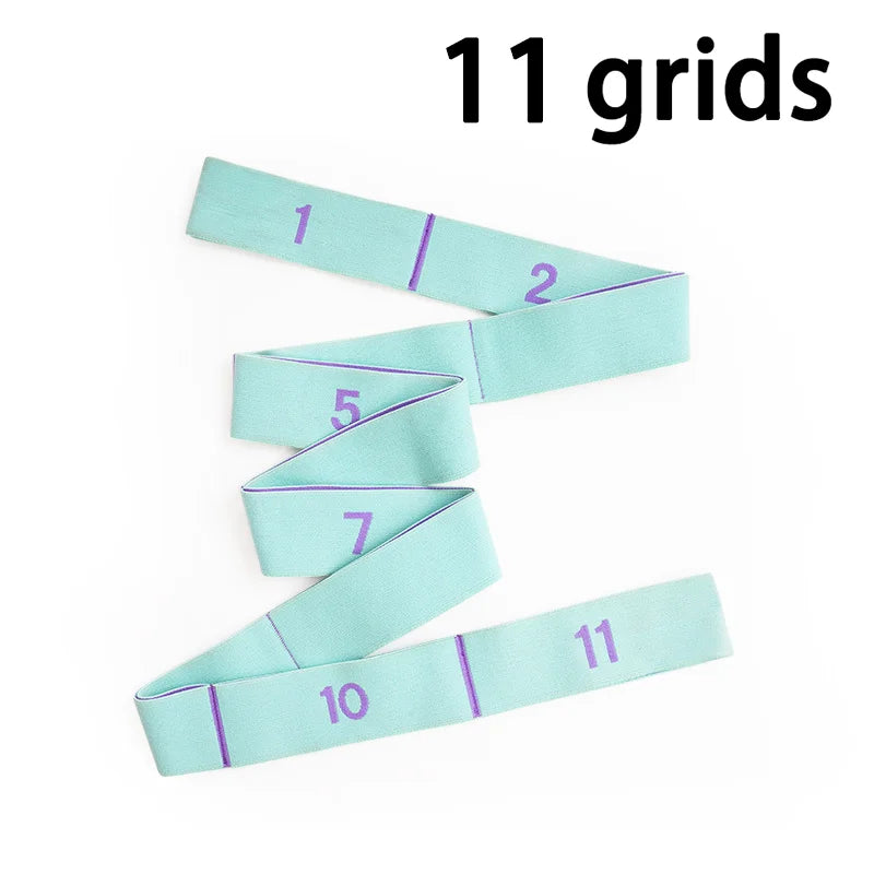 Multi Stage Yoga Stretch Band Latin Dance Stretch Band Correct Posture 11 Grid Elastic Band Digital Band Pose Band