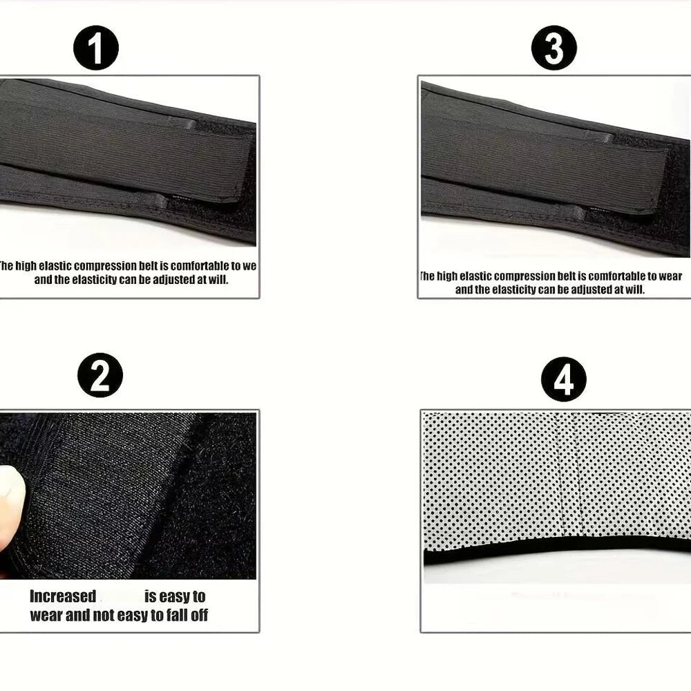 Heating Back Brace for Lower Back Pain Relief – Adjustable Magnetic Therapy Lumbar Support Belt - Heated Waist Wrap for Sciatica