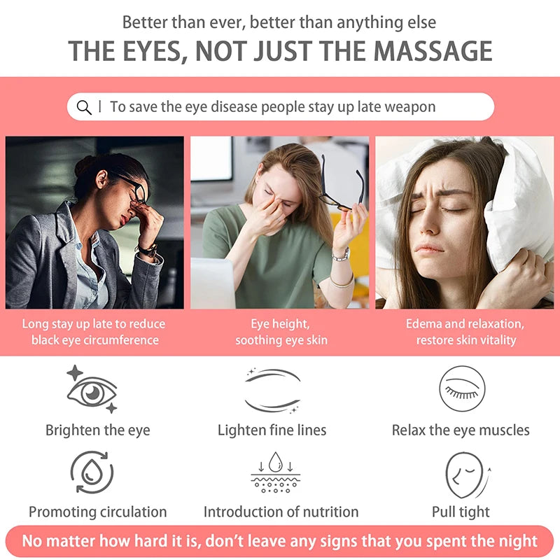 3D Red Light EMS Eye Massager Glasses – Dark Circles, Puffiness & Wrinkle Reduction Eye Care Device