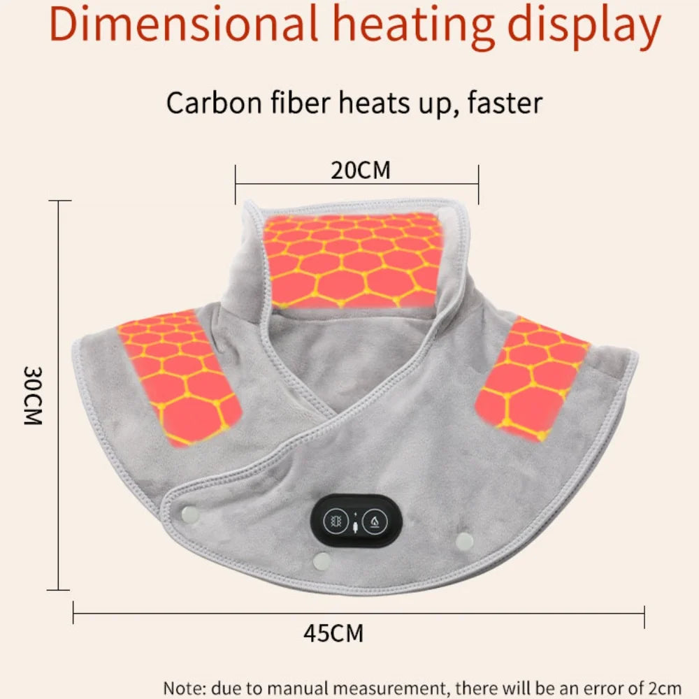 HEALTENCE Electric Heating Shoulder & Neck Pad – 3-Gear Thermal Vibration Massager