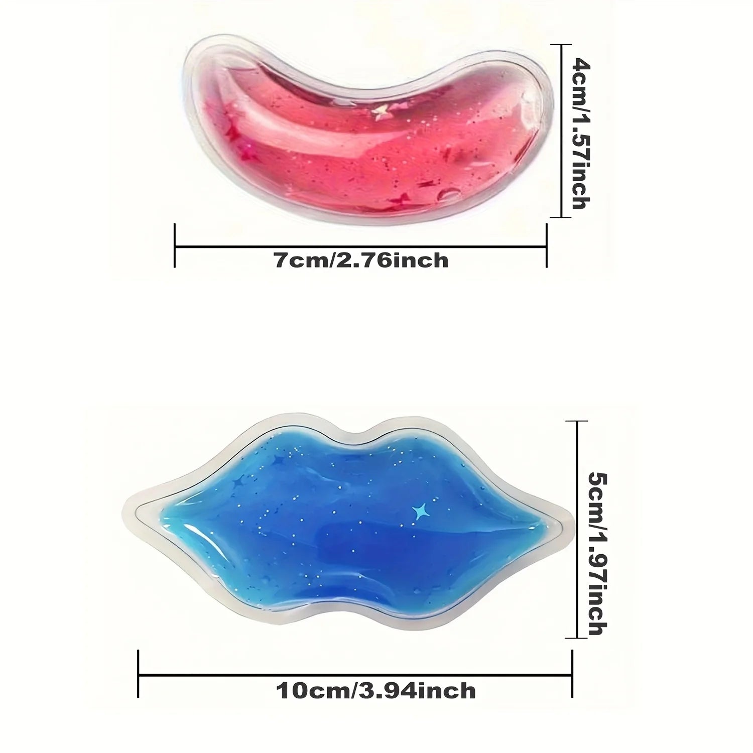 3PCS/SET Eye & Lip Gel Ice Packs Flexible Reusable Cooling Pad Cold Compress for Cosmetic Injuries Pain Relief or Lip Surgery