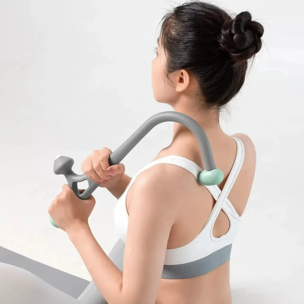 Trigger Point Massage Gun for Pain Relief Handle Back Neck Hook Fibromyalgia Pain Relief Portable Manuel Shoulder Massager