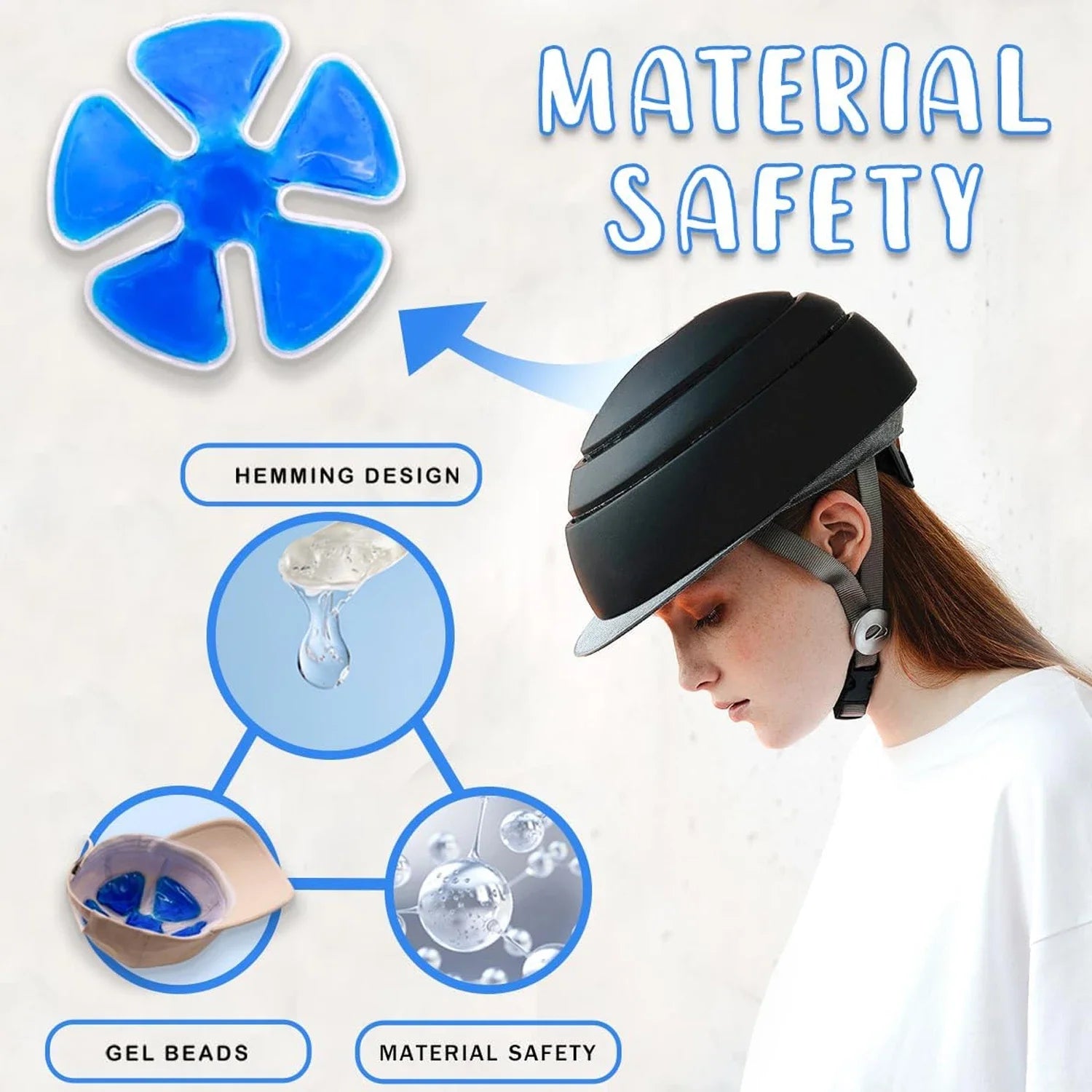 Ice Pack for Hard Hat & Helmet – Gel Cooling Pack for Headache, Fever & Migraine Relief