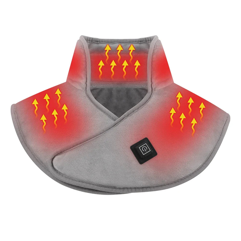 Electric Heating Shoulder & Neck Pad – Cervical Wrap with 3 Heat Settings Soft Hot Compress Back Shawl
