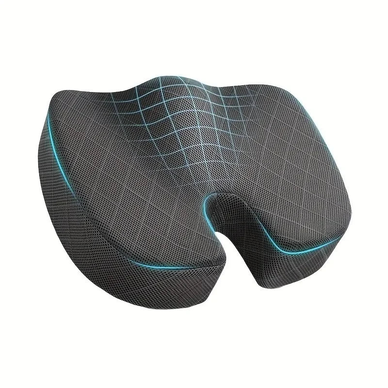 HEALTENCE Memory Foam Chair Cushion – Ergonomic Hip & Back Support
