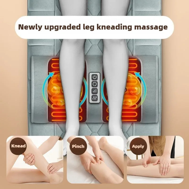 Electric Full Body Massage Mattress with Heating – Shoulder, Neck & Waist Airbag Kneading Vibration Cushion