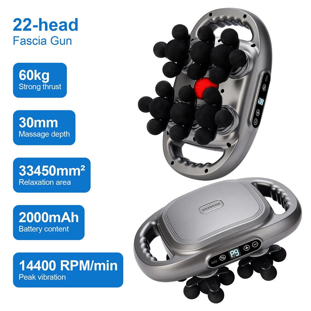 42-Head Fascia Massage Gun – High-Frequency Vibration Body Massager for Back, Neck & Shoulder Muscle Relief
