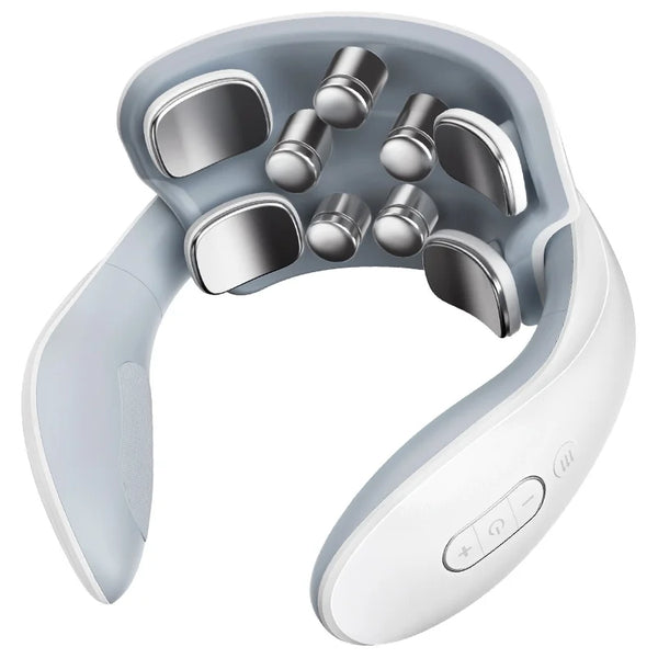 Smart TENS & Vibration Neck Massager – Heated Cervical Pulse Therapy
