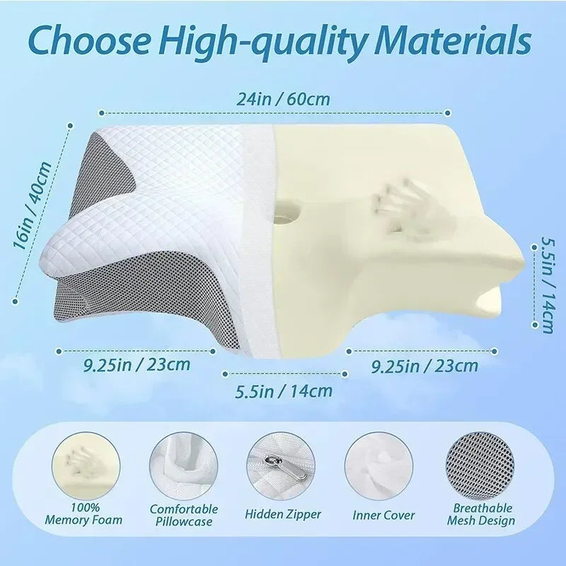 2-in-1 Orthopedic Memory Foam Cervical Pillow – Side & Back Sleeper Support