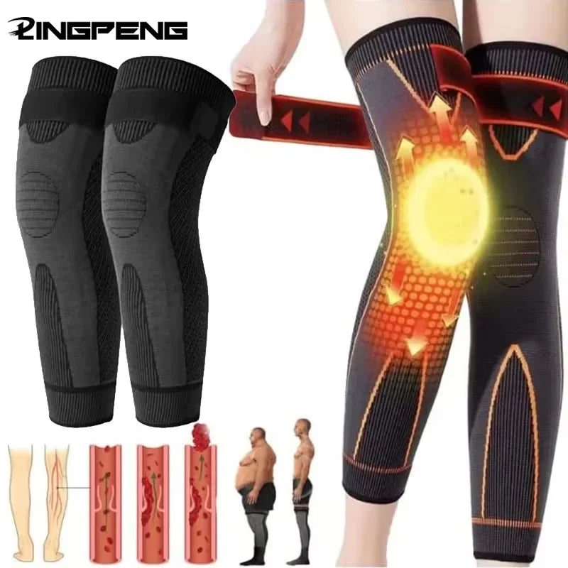 Non-Slip Elastic Long Leg Sleeve Knee Pads – Pressurized Running & Sports Warm Leg Protection