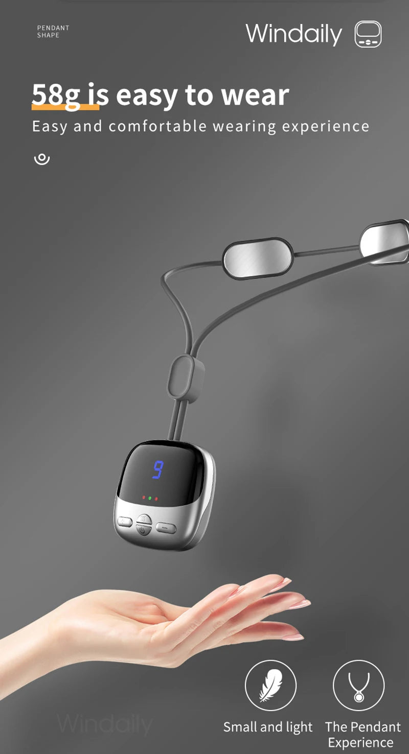 HEALTENCE Hanging Neck Massager – EMS TENS & Hot Compress