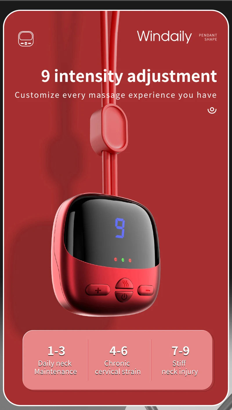 HEALTENCE Hanging Neck Massager – EMS TENS & Hot Compress