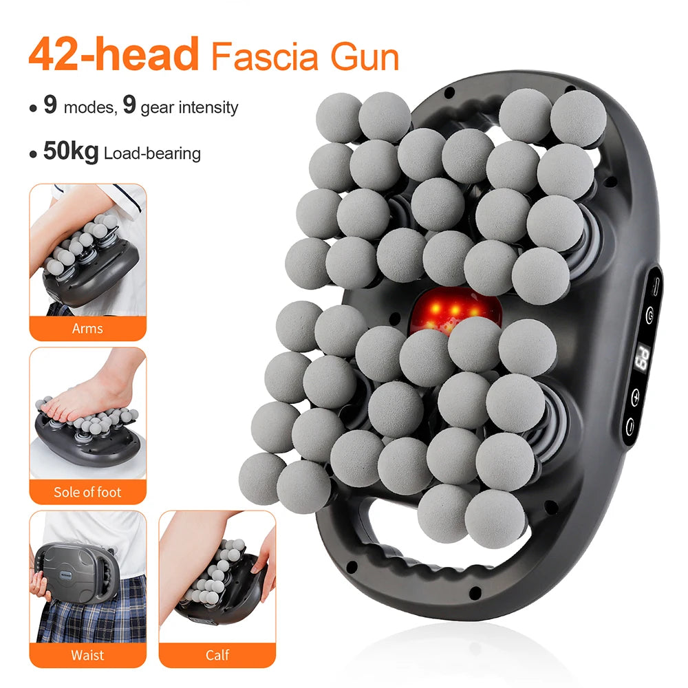 42-Head Fascia Massage Gun – High-Frequency Vibration Body Massager for Back, Neck & Shoulder Muscle Relief