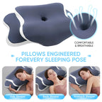 Memory Foam Pillow Cervical Pillow Neck Pain Relief Contour Ergonomic Orthopedic Neck Support for Side Back Stomach Sleeper Gift