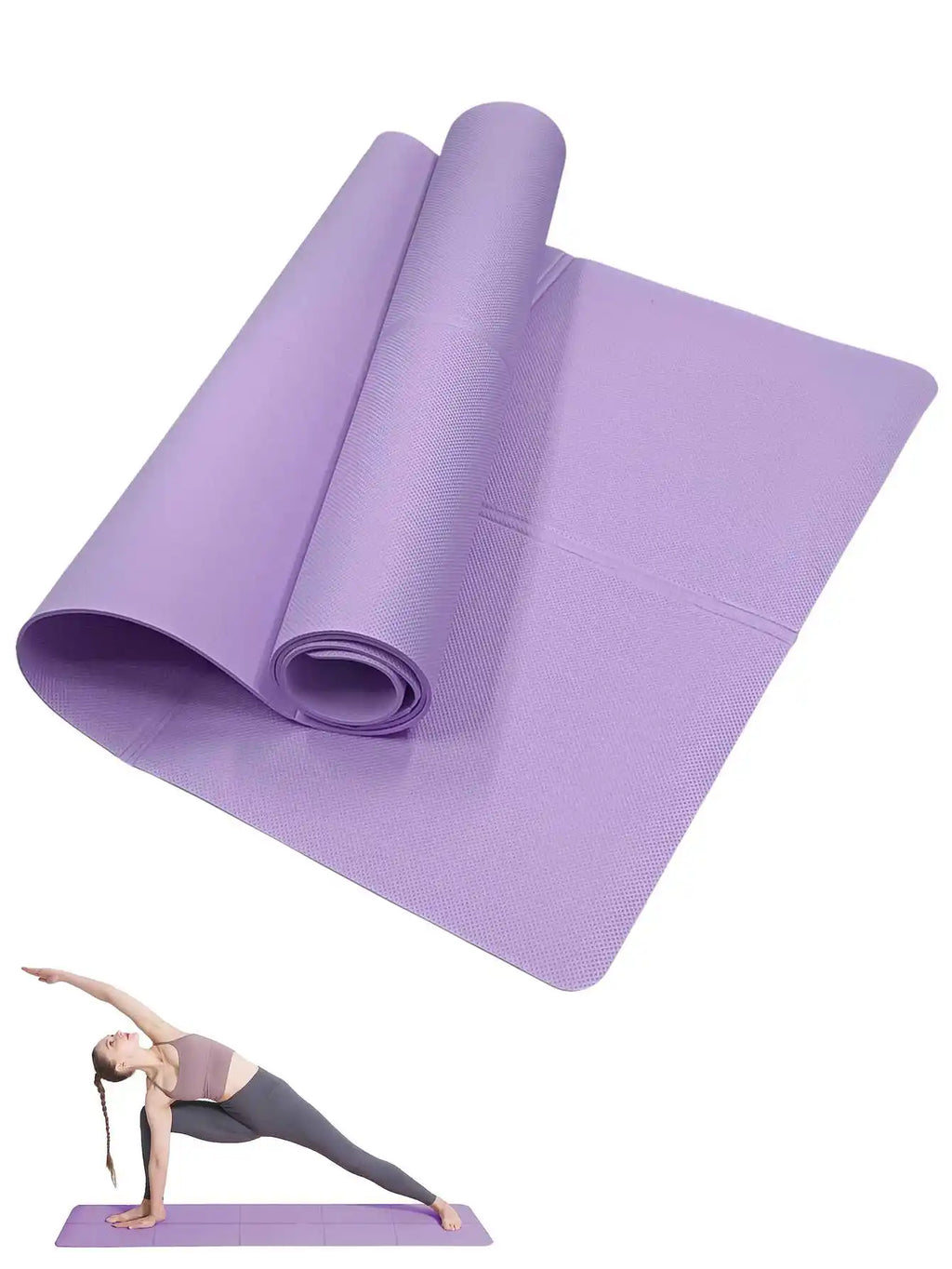 Non-Slip Yoga Mat – 3/4/6mm Thick Pilates & Fitness Exercise Pad for Women, Home Gym & Floor Workout