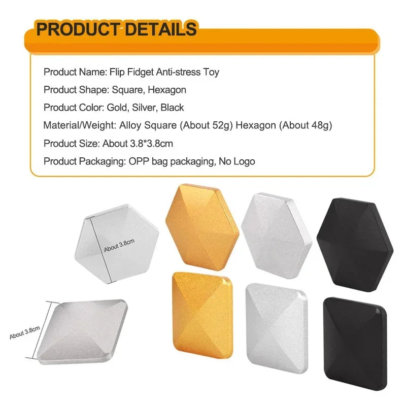 Flipo Flip Fidget Toys Rotating Kinetic Alloy Desktop Toys for Adults Office Fidget Spinner Anti Stress Relief Toys for Children