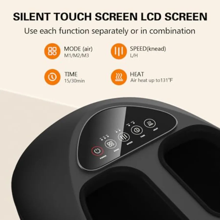 Electric Shiatsu Foot Massager with Heat – Deep Kneading & Air Compression for Foot Wellness (Fits Size 13)