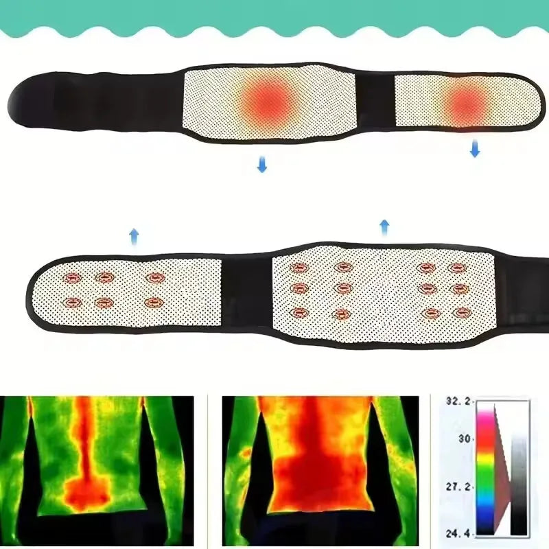 Adjustable Self-Heating Magnetic Therapy Waist Support Belt – Sports Back Massage & Body Care Belt