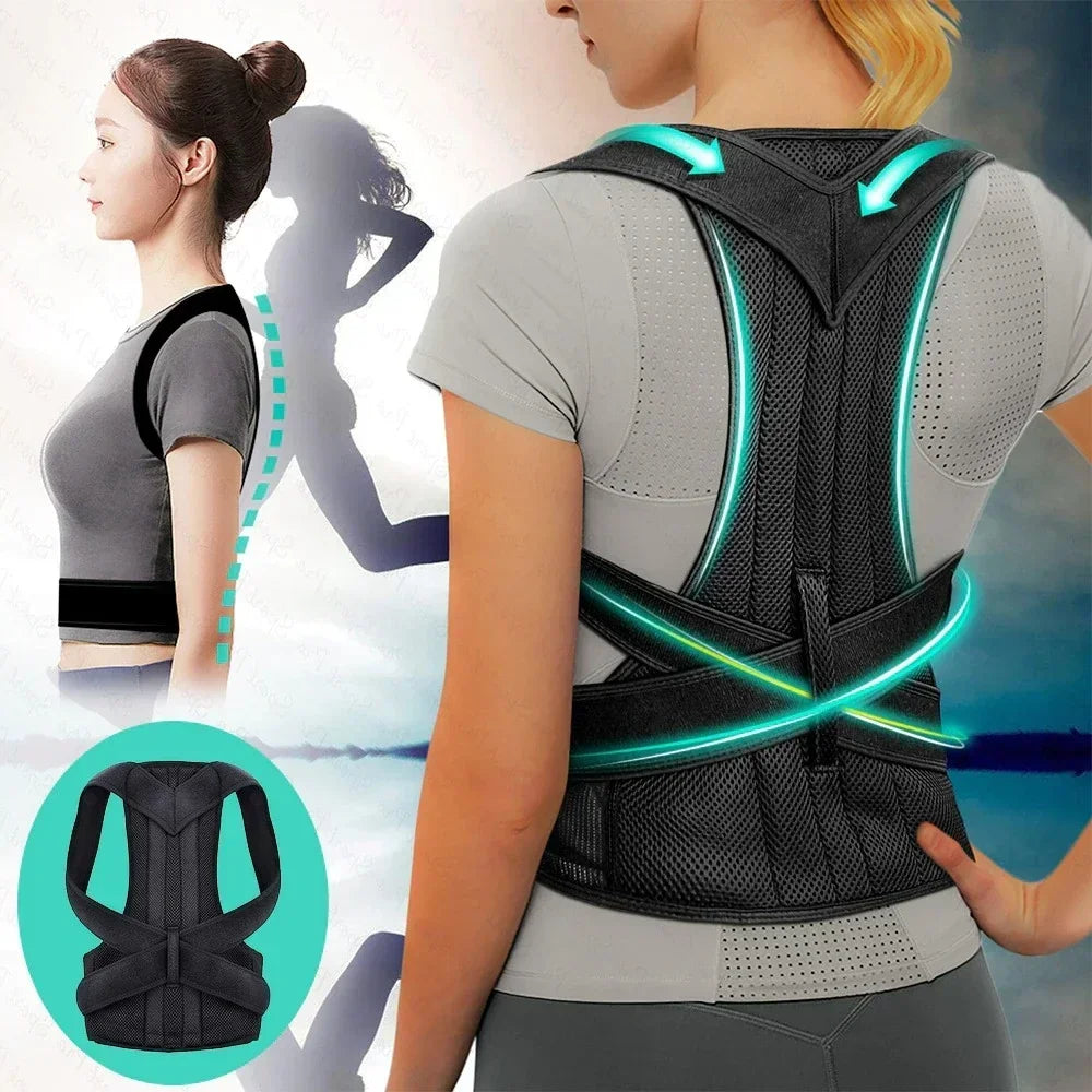 Reinforced Lumbar Posture Corrector Vest – Full Back & Shoulder Alignment Brace